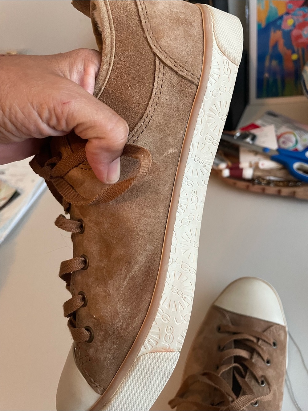 Ugg Evera Chestnut Suede Sneakers in Sz 10 in like new condition - Picture 9 of 16